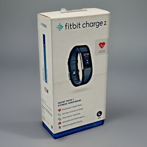 Fitbit Large Charge 2 FB407SBKL Fitness Tracker Black Silver FOR PARTS REPAIR